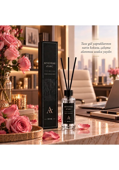 Premium Oda Kokusu Bambu Çubuklu Beyaz Şişe 100 Ml Gül