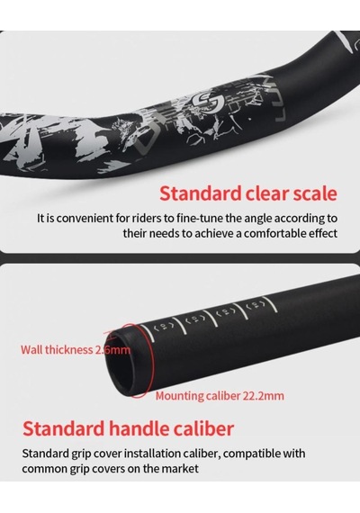 Lunje Alüminyum 31.8 780 Mm Riser Mtb Gidon Bisiklet Gidonu Siyah Beyaz Siyah