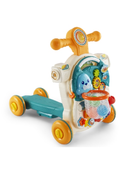 Baby2go 4 İn 1 Multifunction Walker Pembe - Eğitici Bebek Aktivite Masası Ve İlk Adım Yürüteç