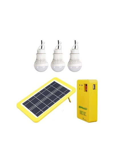 Hubrendy Sh Powermaster Solar Aydınlatma Seti Çok Uçlu 3 Ampullü