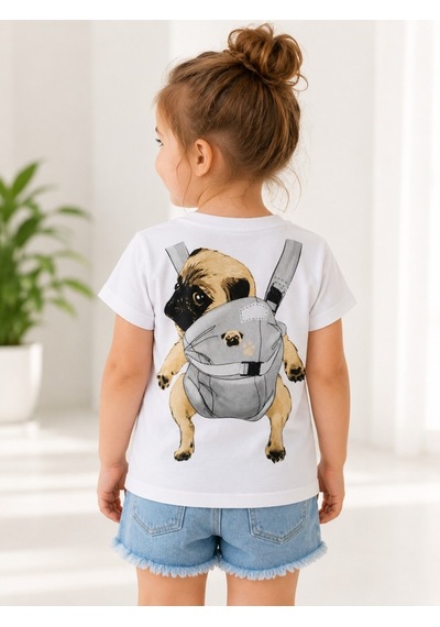 Stsahra Kız Çocuk Beyaz T-shirt