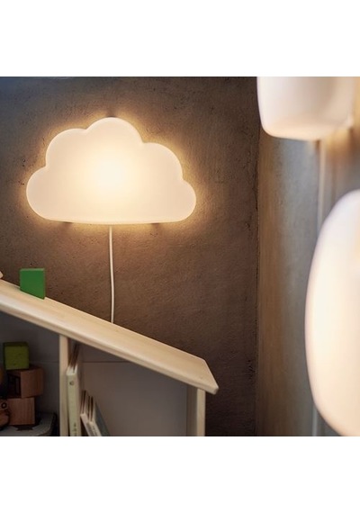 Ikea Upplyst Çocuk Duvar Lambası, Beyaz, Led'li