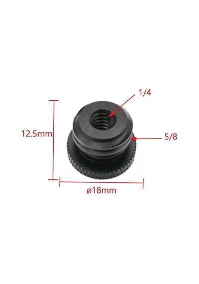 Ayex 1/4" Tripod Vidasını 5/8" Dönüştürücü Vida Adaptörü Siyah