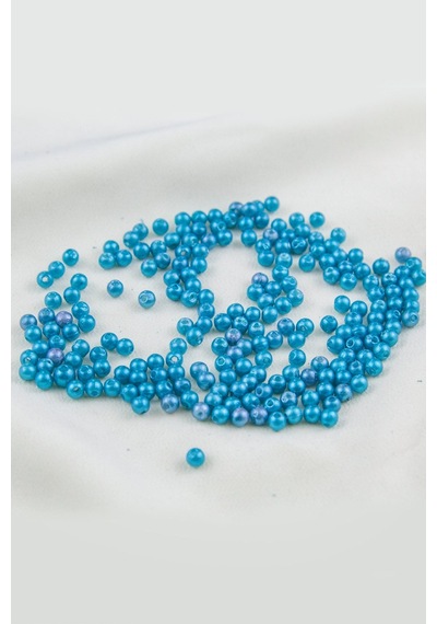 4 Mm Koyu Canlı Turkuaz Plastik İnci Boncuk Aksesuar Takı Malzemesi 25 Gr