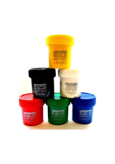 6 Renkli Guaj Boya Seti - 25 Ml X 6 Adet 10'lu