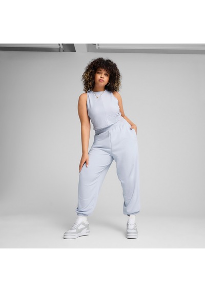 Puma Wardrobe Essentials Ribbed Crop Top Kadın Mavi Atlet 629765 Mavi