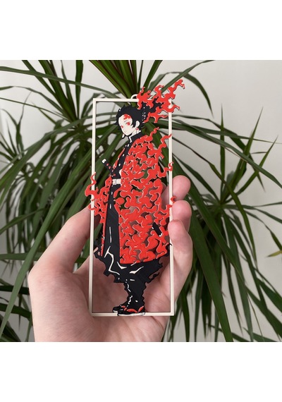1 Adet Tanjiro Kitap Ayracı Alevli Şeffaf Çerçeve Anime Ayraç