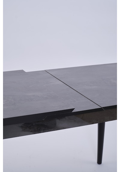 Nehir Polo Lak Panel Açılır Mutfak Masa Takımı 75x130cm Siyah
