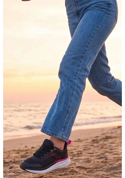 In Step Violet Dash Kadın Siyah Pembe Örgü Tabanlı Hafif Yürüyüş Ve Koşu Ayakkabısı Siyah - Pembe In Step Violet Dash Kadın Siyah Pembe Örgü Tabanlı Hafif Yürüyüş Ve Koşu Ayakkabısı Siyah - Pembe