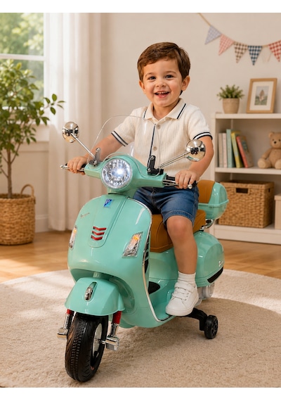 Orjinal Vespa Akülü Motor 3-6 Yaş Mavi