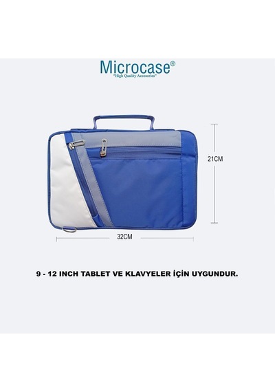 Microcase Huawei Matepad 11.5 2026 İle Uyumlu Omuz Askılı El Tutacaklı Universal Sleeve Taşıma Çantası Al4346 Lacivert Krem Gri
