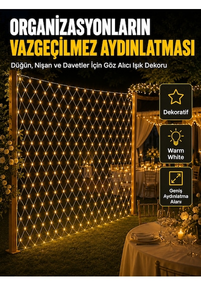 Dekoratif Ağ Led Işık İle Organizasyonlarınıza Masalsı Atmosfer - Lisinya Sarı