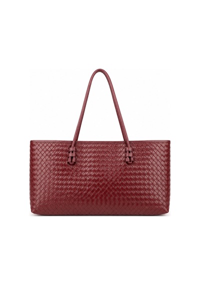 Nura Collection Kadın Örgü Desenli Tote Omuz Çantası - Bordo - 895066122 Bordo