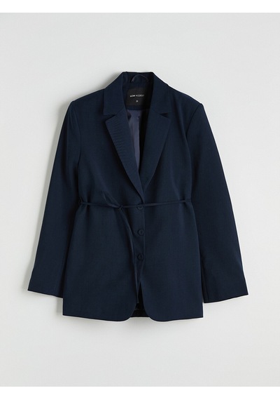 Lcw Modest Lacivert Kuşaklı Yaka Kadın Blazer Ceket