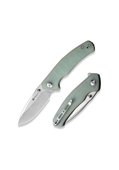 Sencut Slashkin Flipper & Thumb Stud Knife Natural G10 Handle Kamp Çakı Açık Yeşil