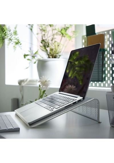 Laptop Desteği, Beyaz Metal 28x9x36 Cm