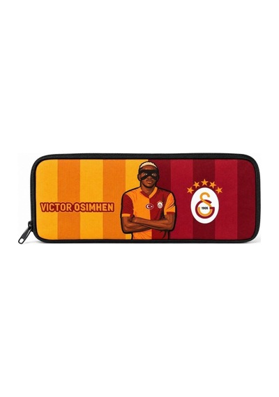 Galatasaray Tek Gözlü İnce Erkek Çocuk Kırmızı Okul Kalem Çantası/kalemlik Renkli