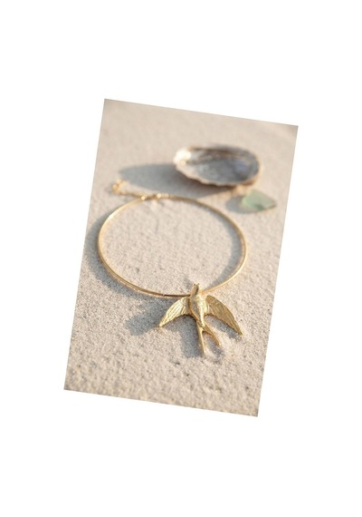 Kırlangıç Model Gold Renk Choker Kadın Kolye Tj-bko11151 Evimdeyokyok 01 - Gold