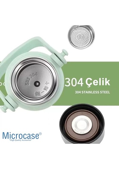 Paslanmaz Çelik 800ml Omuz Askılı El Tutacaklı Süzgeçli Termos Mug - Al5025 Siyah Diğer