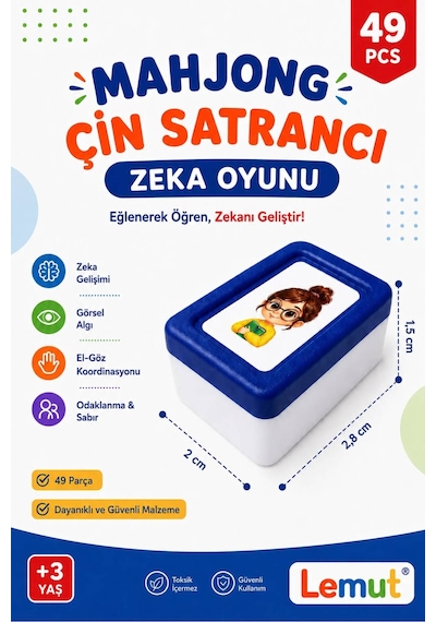 Mahjong Çin Satrancı 48'li Taş Eşleştirme Zeka Oyunları