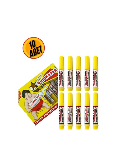 10 Adet Quickstar Super Glue Güçlü Japon Yapıştırıcı 1,5 G
