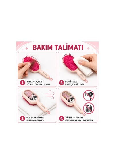 Saç Açma Ve Tarama Fırçası, Saç Fırçası Pembe