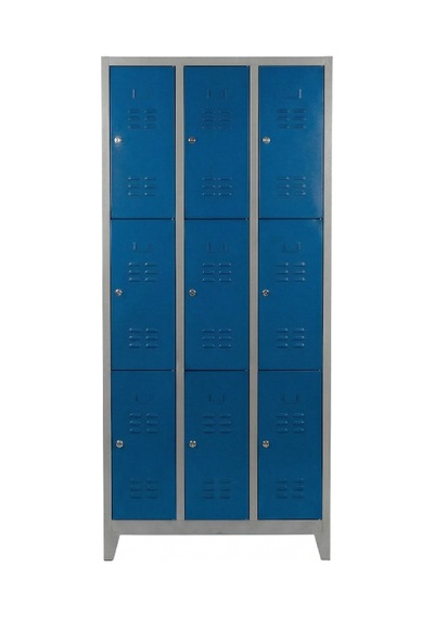 9 Gözlü Ekonomik Soyunma Dolabı Mavi 97x37x198