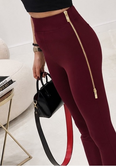 Bhrwear Kadın Yüksek Bel Yanlardan Fermuarlı Dalgıç Tayt Renkli