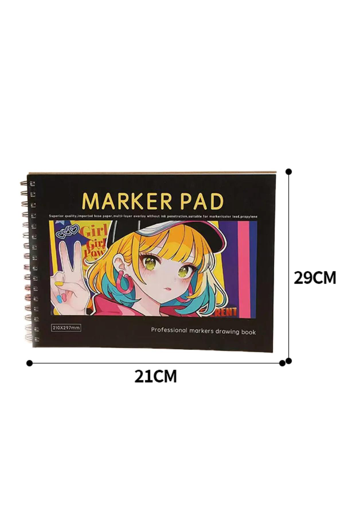 A4 50 Sayfalık 120g Marker Kalem Defteri Çok Renkli