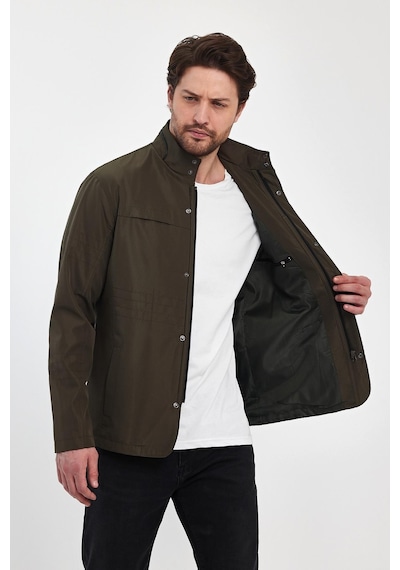 Sivaist Erkek Yeşil Regular Uzun Mevsimlik Pamuk Polyester Karışımlı Safari Mont - Yeşil