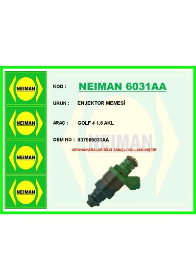Neıman 6031aa Enjektör Memesi Golf 4 1.6 Akl 037906031aa -