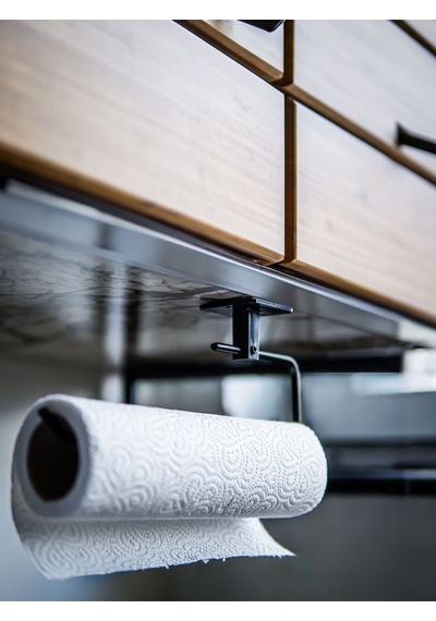 Yapışkanlı Kolay Monte Kağıt Havlu Mutfak Banyo Havlusu Askısı Siyah Renkli