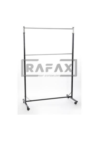Rafax, Tekerlekli Elbise Askılığı 120 Cm, Çiftli Kıyafet Askılığı (491441730)