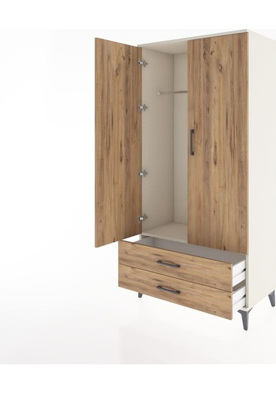 Hyperion Dolap Tek Raflı 2 Çekmeceli Tek Askılı 88x44x182 Ayt... Aytaşı
