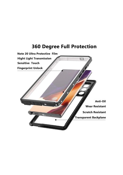 Samsung Uyumlu Galaxy Note 20 Ultra Kilif 1-1 Su Toz Geçirmez 360 Kapak 525380610