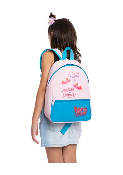 Superbag Kız Çocuk Anaokulu Çantası Flamingo Desenli Sırt Çantası Kreş Çantası Pembe