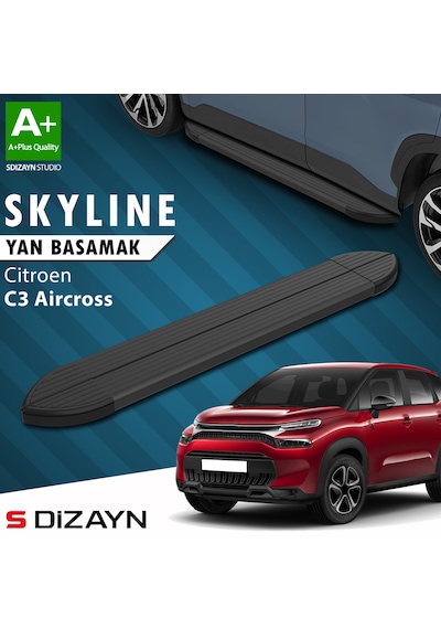 S-dizayn Citroen C3 Aircross Skyline Siyah Yan Basamak 183 Cm 2017-2024 A+ Kalite