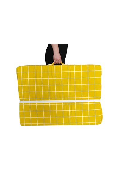 Katlanır Yatak Yer Yatağı Sünger Yatak Tek Kişilik 80x180 Sarı Pano 6 Cm