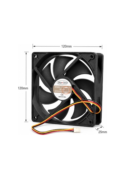 12v Dc Fan 120x120x25 Mm 0,25a 2200 Rpm 3 Pin Soğutma Fanı