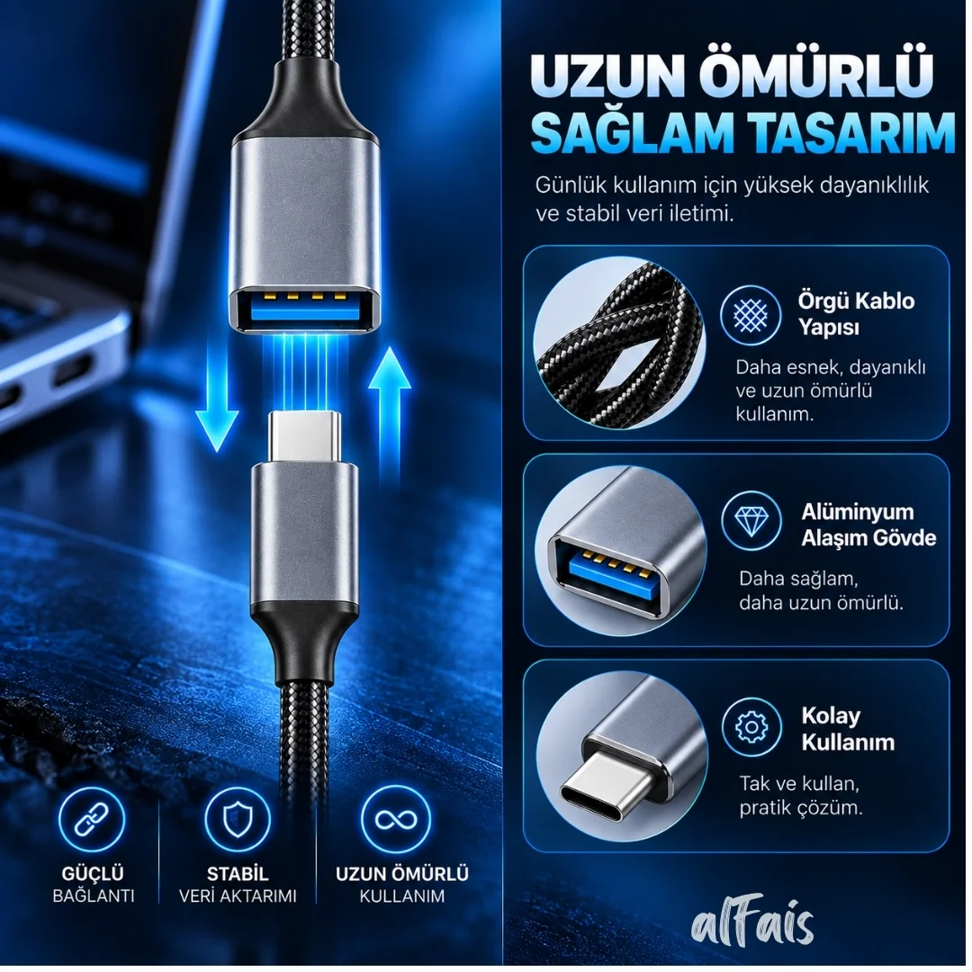 Samsung Uyumlu Usb Type C To Usb 3.0 Dişi Erkek Uzatma Kablosu Ara Ek Bağlantı 5gbps 1 Metre
