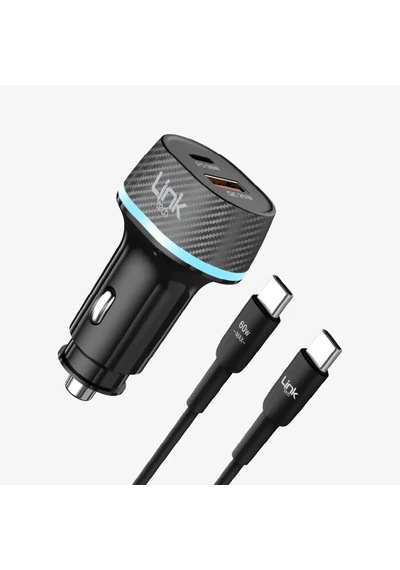 C434 55w Çift Pd 30w & Qc 25w Type-c Kablolu Süper Hızlı Araç Siyah