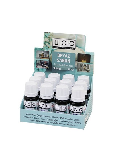 Ucc Esansiyel Koku Yağı 10ml Beyaz Sabun Buhardanlık Çamaşır Makine Ütü Vb. Kullanım - 12'li Paket Diğer
