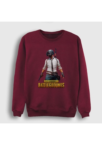 Presmono Unisex Cover Pubg Sweatshirt Bordo