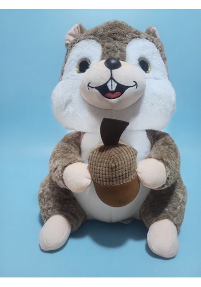 Peluş Sincap 50 Cm Koyu Kahverengi Kırçıllı
