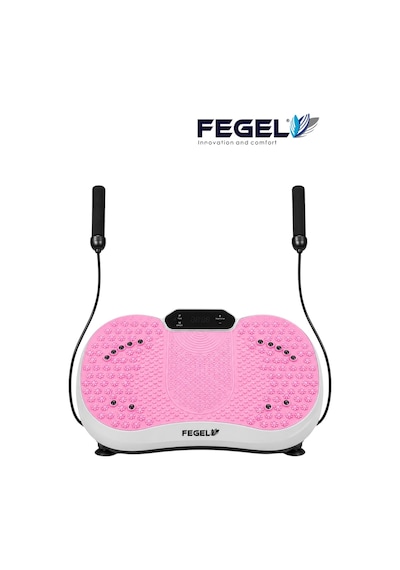 Fegel FG-6500 99 Kademeli Hoparlörlü Direnç Bantlı Uzaktan Kumandalı Titreşimli Fitness Platformu Pembe