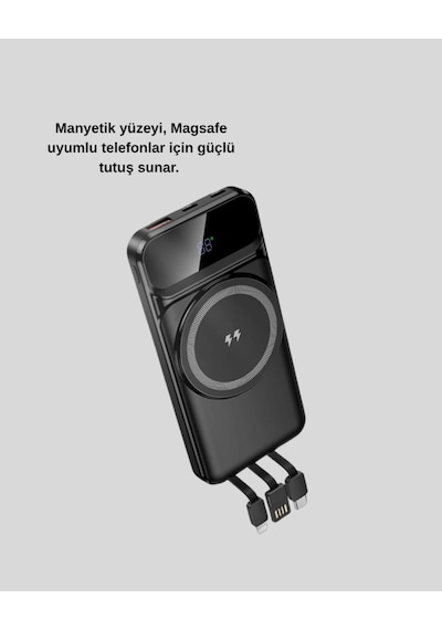 10000 Mah Kablosuz Powerbank 15w Hızlı Şarj, Type-c Çoklu Çıkışlı Diğer
