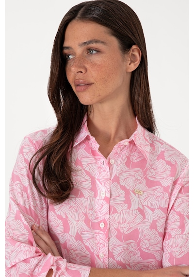 U.s. Polo Assn. Kadın Pembe Gömlek Desenli 50306414-vr041 Pembe