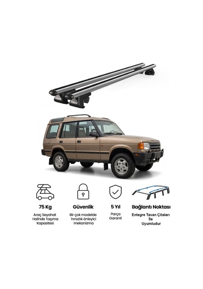 Venüs Land Rover Range Rover 1994-2002 Uyumlu Gri Ara Atkı Port Bagaj Tavan Barı