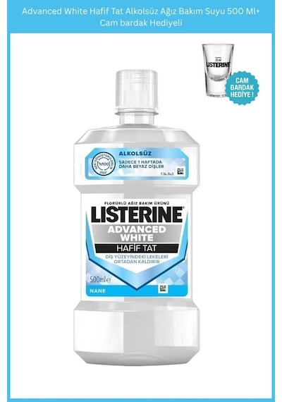 Advanced White Hafif Tat Alkolsüz Ağız Bakım Suyu 500 Ml+cam Bardak Hediyeli