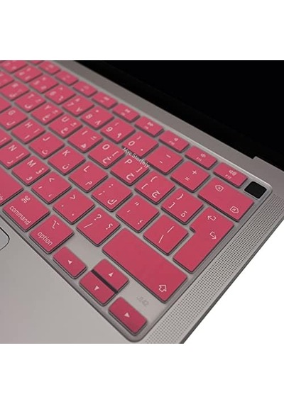 Macbook Air Klavye Koruyucu Arapça Baskılı Uk Iso Ters L Enter Uyumlu A1932 A2179 A2337 M1 Avrupa İngilizce Silikon Keyboard Cover Açık Pembe Açık Pembe